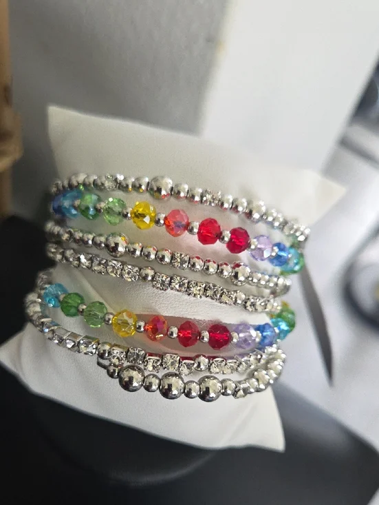 Paparazzi Ice Knowing You Multi Coil Bracelet NWT - Picture 3 of 3